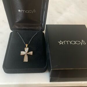Cross Necklace with pave diamonds